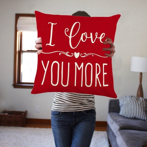 Valentine’s Decorative Throw Pillowcases I Love You More & Happy Valentine 2 Pcs - Picture 13 of 17